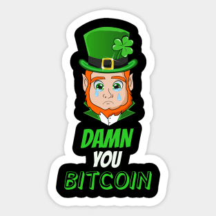 Funny Bitcoin Leprechaun Sticker